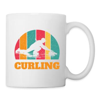 Curling Spieler Wintersport Eisstockschießen - Tasse - Weiß - Rechts