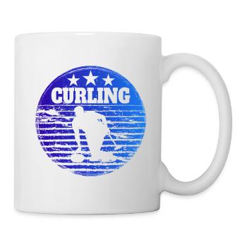 Curling Spieler Wintersport Eisstockschießen - Tasse - Weiß - Rechts