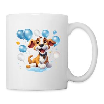 Lustiger Ballonhund im Partylook - Tasse - Weiß - Rechts