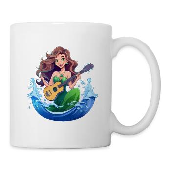 Sirène à la guitare - Mug blanc - blanc - Droite