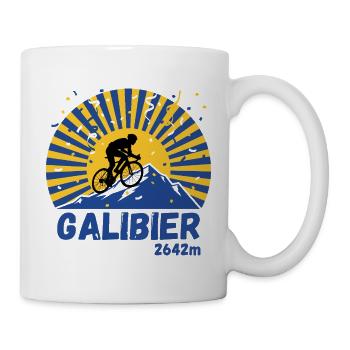 L’ascension cycliste des Alpes françaises du Col du Galibier - Mug blanc - blanc - Droite
