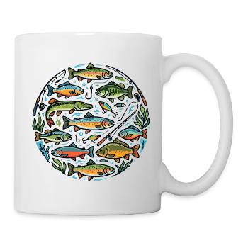 Fish Species Fish Bait Fishing Hook Angler Motif - Mug - white - Right