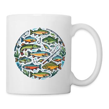 Fish Circle: Colorful underwater world - Mug - white - Right