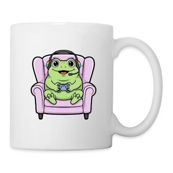 Gamer Frog Amphibian jouant aux jeux vidéo - Mug blanc - blanc - Droite