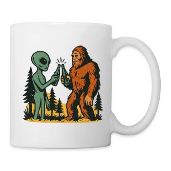 Enlèvement extraterrestre Bigfoot Loch Ness OVNI drôle - Mug blanc - blanc - Droite