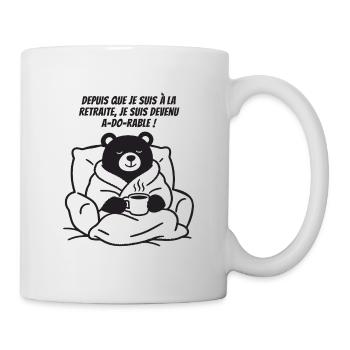 Ma Retraite en Peignoir (texte noir) - Mug blanc - blanc - Droite