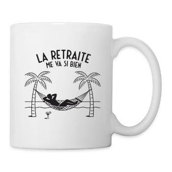 La Retraite me va si bien (texte noir) - Mug blanc - blanc - Droite