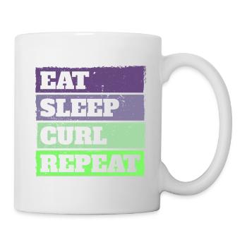 Eat Sleep Curl Repeat Retro Vintage Sport Look - Mug - white - Right