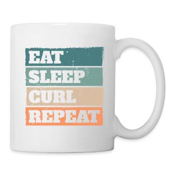 Eat Sleep Curl Repeat Retro Vintage Sport Look - Mug - white - Right