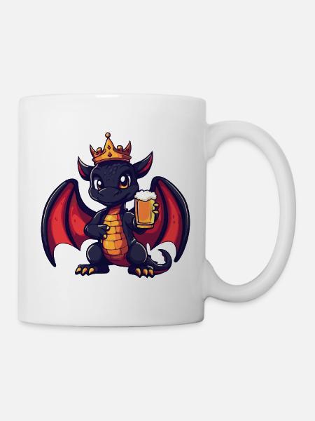 Drache Bier König - Tasse - Weiß