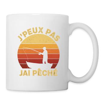 J'peux pas j'ai Pêche au coucher solaire - Mug blanc - blanc - Droite