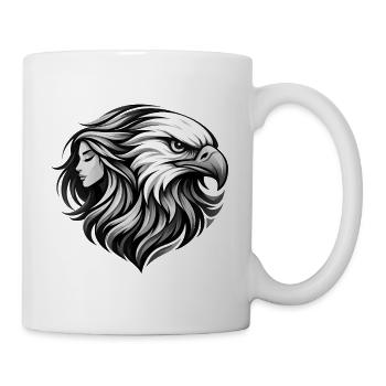 Woman in eagle profile black and white - Mug - white - Right