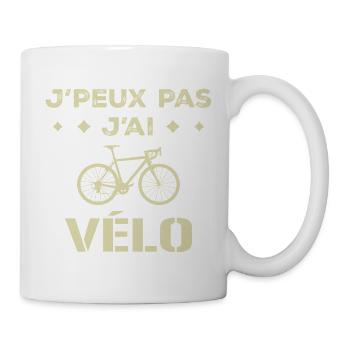J peux Pas J ai Vélo Cycliste Cyclisme - Mug blanc - blanc - Droite
