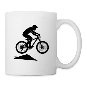 Bergabenteuer Mountainbike-Silhouette - Tasse - Weiß - Rechts