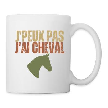 Ich kann nicht, ich habe ein Pferd - Tasse - Weiß - Rechts
