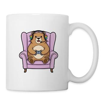 Gamer Bear Animal Playing Video Games Art - Mug - white - Right