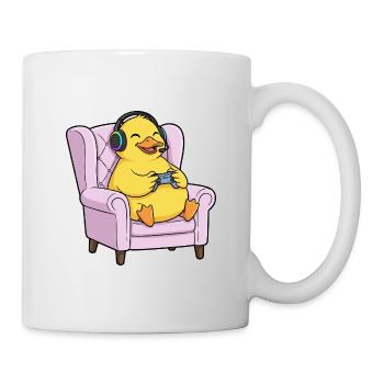 Gamer Duck Bird Playing Video Games Art - Mug - white - Right