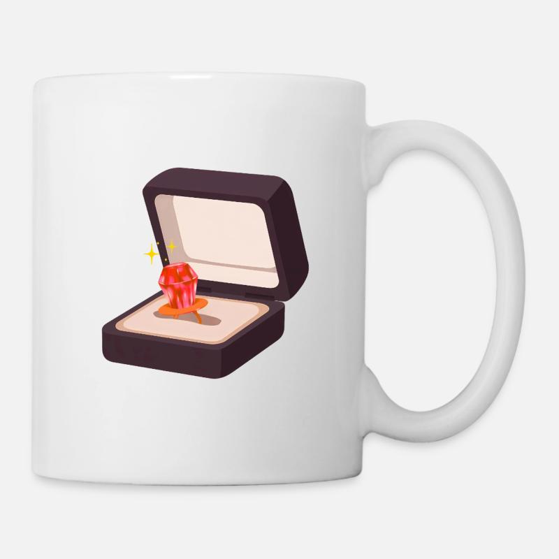 Candy Ring Proposal Engagement Marry Wedding - Mug - white