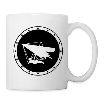 Minimalistisches Ring-Delta-Flügelabzeichen - Tasse - Weiß - Rechts