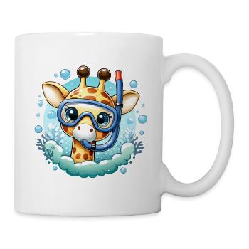 Giraffe im Unterwasser-Schnorchel - Tasse - Weiß - Rechts