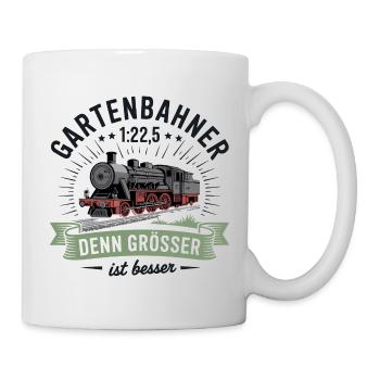 Gartenbahn Eisenbahn Garten Spur G Modelleisenbahn - Tasse - Weiß - Rechts