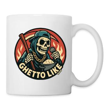 Squelette avec micro et style ghetto - Mug blanc - blanc - Droite
