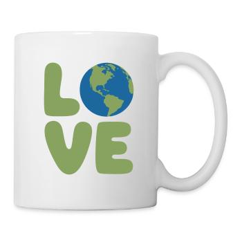 Earth Love Globe Logo - Tasse - Weiß - Rechts