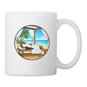 Beach Spa Penguin Animal Relaxing Art - Mug - white - Right