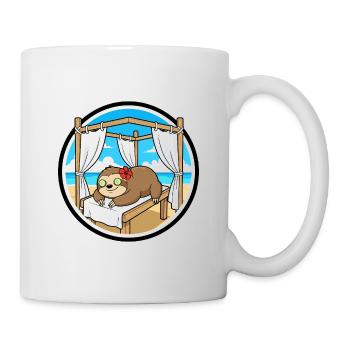 Beach Spa Sloth Animal Relaxing Art - Mug - white - Right