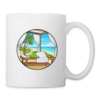 Beach Spa Frog Amphibian Relaxing Art - Mug - white - Right