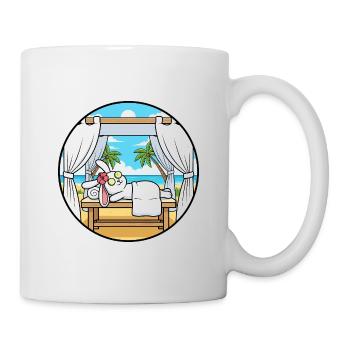 Beach Spa Bunny Rabbit Relaxing Art - Mug - white - Right