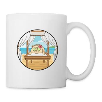 Beach Spa Cat Kitten Relaxing Art - Mug - white - Right