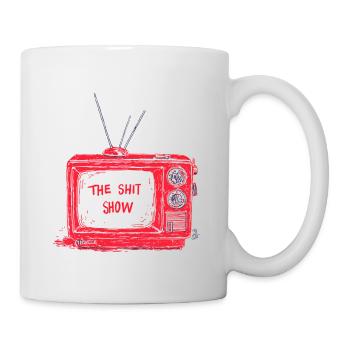 Red Retro TV Show Design - Mug - white - Right