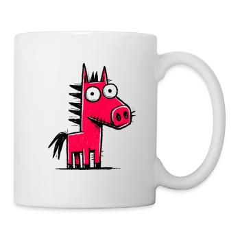 Kunterbuntes Pony-Doodle - Tasse - Weiß - Rechts