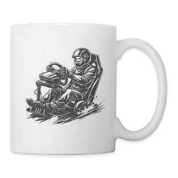 Comic Ink style sim racer in action - Mug - white - Right