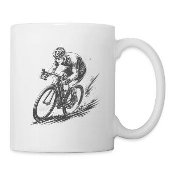 Rennradprofi im Comic-Ink Stil - Tasse - Weiß - Rechts