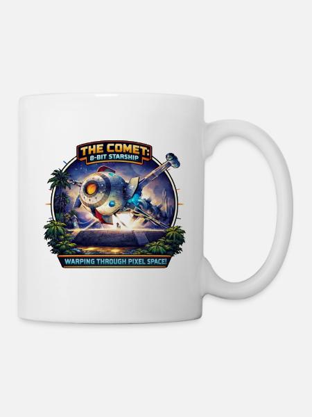 The Comet – 8-Bit Starship - Tasse - Weiß