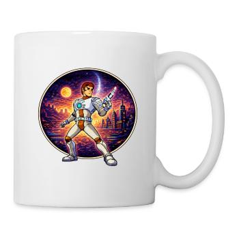 Pixel Captain – Retro Sci-Fi Hero - Mug - white - Right