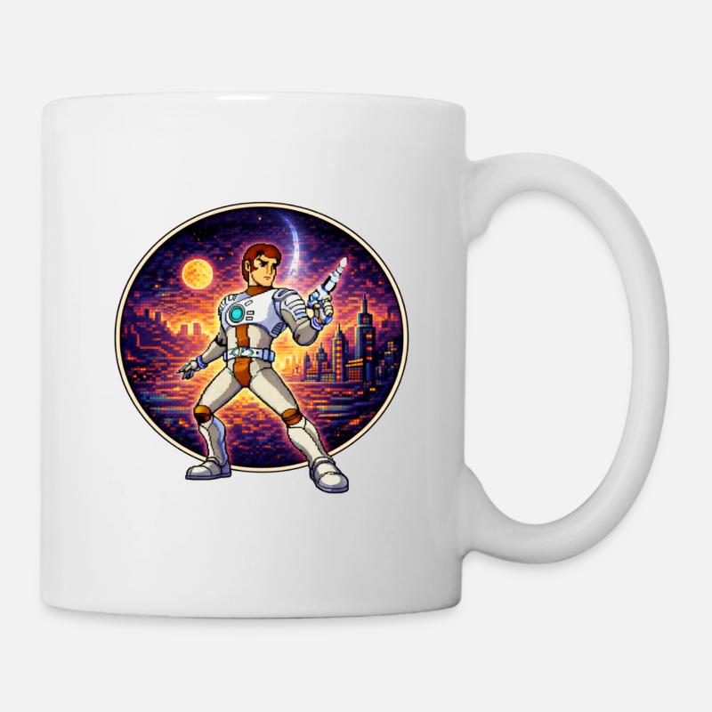 Pixel Captain – Héros rétro de science-fiction - Mug blanc - blanc
