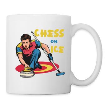 Schach auf dem Eis: Eis-Curling Motiv - Mug - white - Right