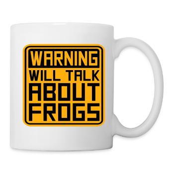 Avertissement : parlera des grenouilles, grenouille, animal drôle. - Mug blanc - blanc - Droite
