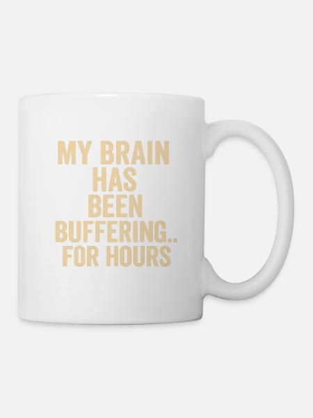 Puffer-Gehirn-Meme - Tasse - Weiß