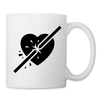 Cœur brisé Coupure fissurée - Mug blanc - blanc - Droite