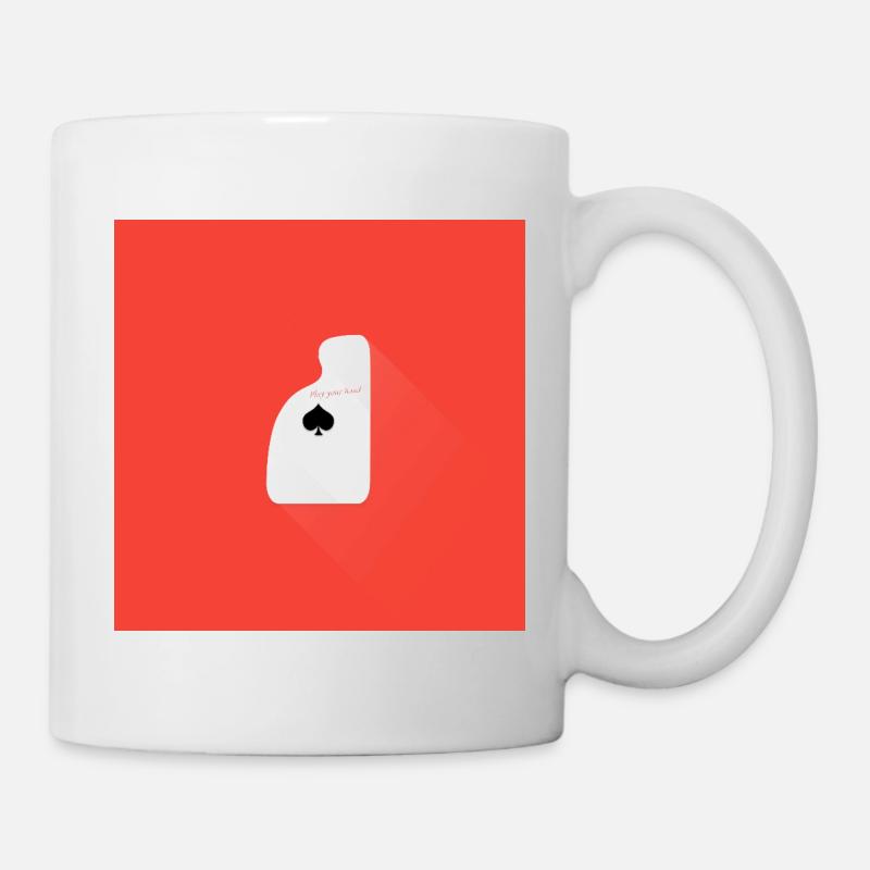 Play your hand – Minimal Karten Design - Tasse - Weiß