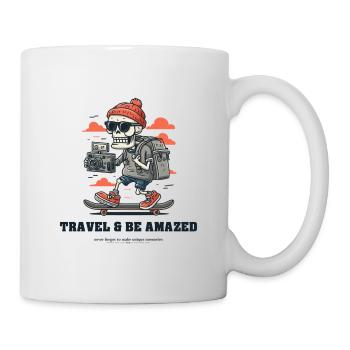 Reise-Skelett mit Kamera - Tasse - Weiß - Rechts