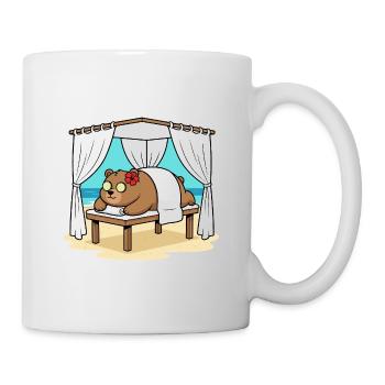 Strandspa, Bärentier, entspannende Kunst - Tasse - Weiß - Rechts