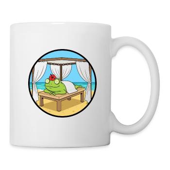 Beach Spa Frog Amphibian Relaxing Art - Mug - white - Right