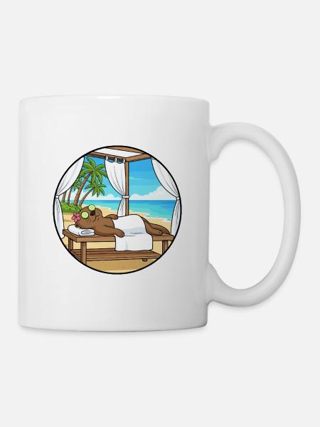 Strand-Spa Otter-Tier-Entspannungskunst - Tasse - Weiß