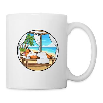 Beach Spa Fox Animal Relaxing Art - Mug - white - Right