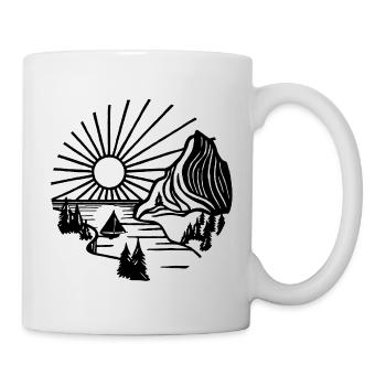 Paysage de vacances (noir) - Mug blanc - blanc - Droite